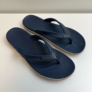 Crocs Blue Flip Flop Sandals Slip On Womens 10 Mens 8 Rubber Comfort Casual